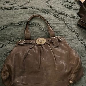 Coach grey leather bag